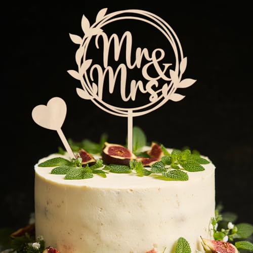 Hochzeitstorte Deko Mr & Mrs, 2 Stück Holz Cake Topper Tortendeko Hochzeit, Tortenstecker für Hochzeit, Jubiläum, Verlobung, Antrag Hochzeitstorte Deko Mr & Mrs, 2 Stück Holz Cake Topper Tortendeko Hochzeit, Tortenstecker für Hochzeit, Jubiläum, Verlobung, Antrag von MorLuks