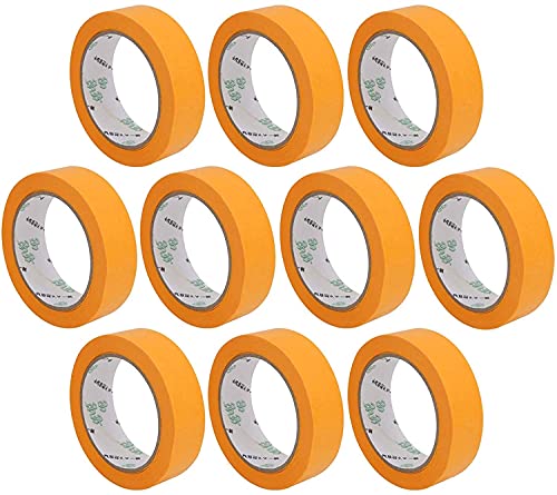 MorNon 10x Rollen Goldband Klebeband 30mm x 50m Entfernbar Kreppband Malerband Rückstandfrei für Automotive Dekoration Malerarbeiten ohne Lösungsmittel Malerkreppband Maler Schmal von MorNon