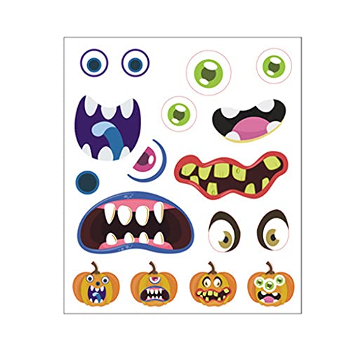 1 Bogen Halloween Kürbis Dekoration Aufkleber Lustiger Ausdruck Squashes Jack-O-Lantern Face Decals Jack-O-Lantern Face Decals von Morain