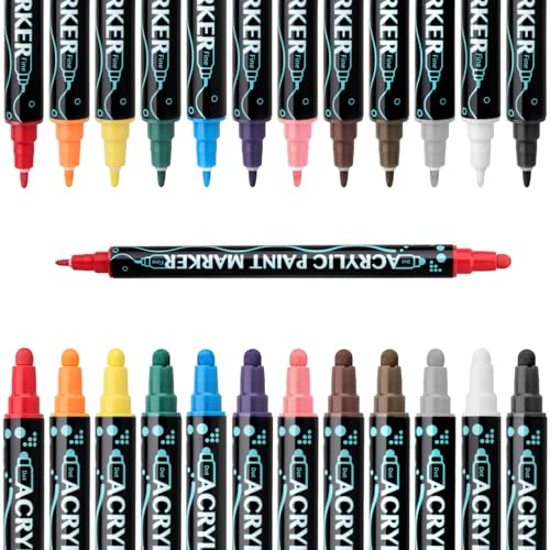 12/24/26/30 Farben, doppelseitiger Acryl-Marker, Acrylmalstift für Kinder, Zeichnen, Kartenherstellung, Scrapbooking, Kunstbedarf 12/24/26/30 Farben, doppelseitiger Acryl-Marker, Acrylmalstift für Kinder, Zeichnen, Kartenherstellung, Scrapbooking, Kunstbedarf von Morain