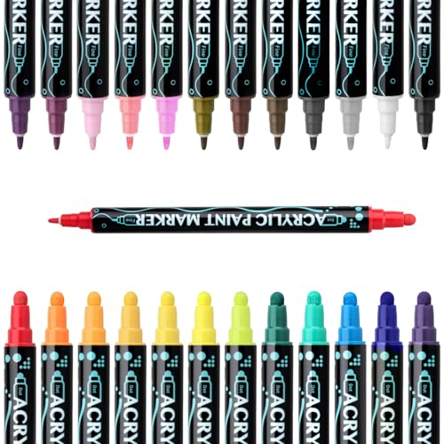 12/24/26/30 Farben, doppelseitiger Acryl-Marker, Acrylmalstift für Kinder, Zeichnen, Kartenherstellung, Scrapbooking, Kunstbedarf 12/24/26/30 Farben, doppelseitiger Acryl-Marker, Acrylmalstift für Kinder, Zeichnen, Kartenherstellung, Scrapbooking, Kunstbedarf von Morain