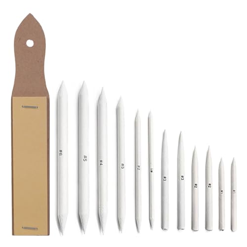 13/20-teiliges Skizzierwerkzeug-Set mit doppelseitigem Mischstumpf, Tortillions und Spitzer, Anspitzer, Wischschaber 13/20-teiliges Skizzierwerkzeug-Set mit doppelseitigem Mischstumpf, Tortillions und Spitzer, Anspitzer, Wischschaber von Morain