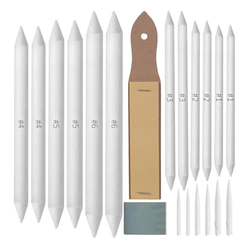 13/20-teiliges Skizzierwerkzeug-Set mit doppelseitigem Mischstumpf, Tortillions und Spitzer, Anspitzer, Wischschaber von Morain