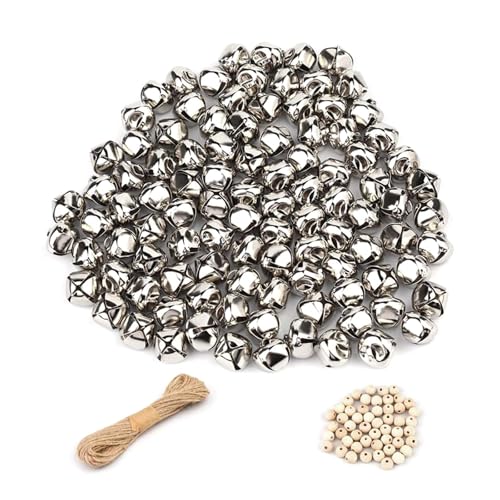 150pcs Silberhandwerksglocken Und Holzperlen Mit 32 8 Fuß Seil Für Weihnachtskranz Dekorationen Schmuck Herstellung Von Handwerkshängedekorationen 150pcs Silberhandwerksglocken Und Holzperlen Mit 32 8 Fuß Seil Für Weihnachtskranz Dekorationen Schmuck Herstellung Von Handwerkshängedekorationen von Morain