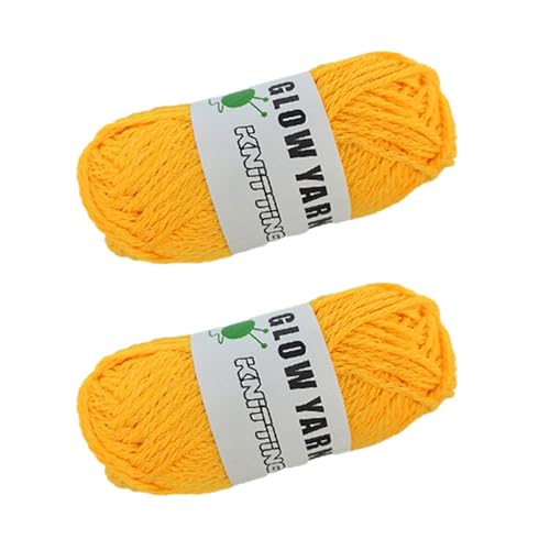 2 x Polyester-Garn, leuchtendes Strickgarn zum Häkeln, Stricken, Handarbeit, Spielzeug, 45 Meter/Rolle, dicke, weiche, dicke Wolle für Baumwolle von Morain