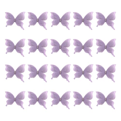 20 Stück Stickerei-Aufnäher mit Schmetterlingen, bestickte Applikationen zum Nähen, Basteln, Hochzeit, Brautkleid, Verzierung, Handwerk, Schmetterlinge von Morain
