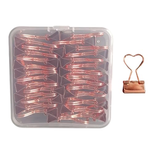 30 Stück 19 mm Büroklammern in Herzform, Binder-Clips, Rechnung, Foldback, Geld, Papierklammern, Dokument für Schule, Foldback, Herzform, Ordnungsklammern von Morain