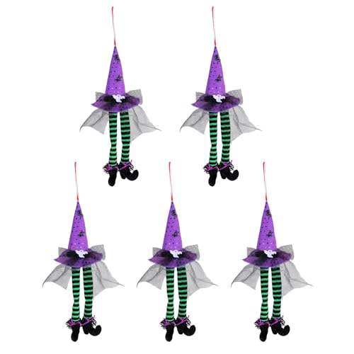 5 Stück Hexenhut Fensterbehang Zubehör Festliche dekorative Ornament Stilvolle Halloween Haus und Geschäft Dekoration Party Zubehör von Morain