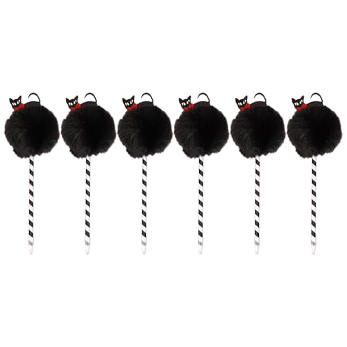 6 Stück Pompons Kugelschreiber, Ölstift, glattes Schreiben, Halloween, dekoratives Schreibwaren für Schule, Büro von Morain