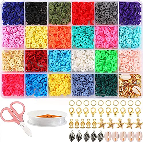 6 mm Tonperlen, weiche Keramik-Abstandshalter für Schmuckherstellung, handgefertigte Charm-Halskette, flacher, runder Ton-Abstandshalter für Schmuckherstellungs-Set von Morain