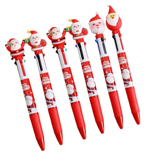 6 x Weihnachts-Kugelschreiber, 4-in-1, mehrfarbig, Kugelschreiber, Büro, Schulbedarf, Cartoon für Schüler 6 x Weihnachts-Kugelschreiber, 4-in-1, mehrfarbig, Kugelschreiber, Büro, Schulbedarf, Cartoon für Schüler von Morain