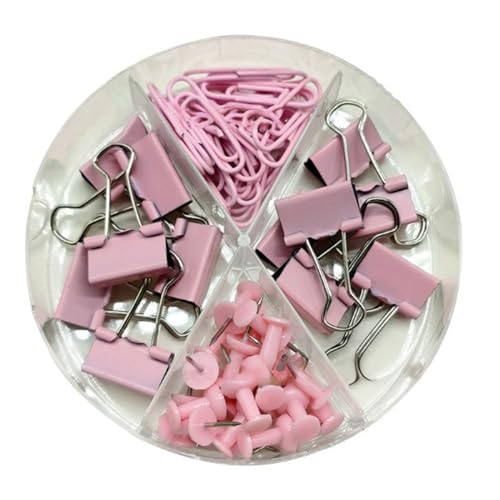 62/116 Stück Multifunktionale Aktenklammern inklusive Büroklammern Binder Clips Pushpins Büro Aktenbinderbedarf Pinnnadeln mit für Wandbilder Metallnägel und Reißzwecken für Korktafel von Morain
