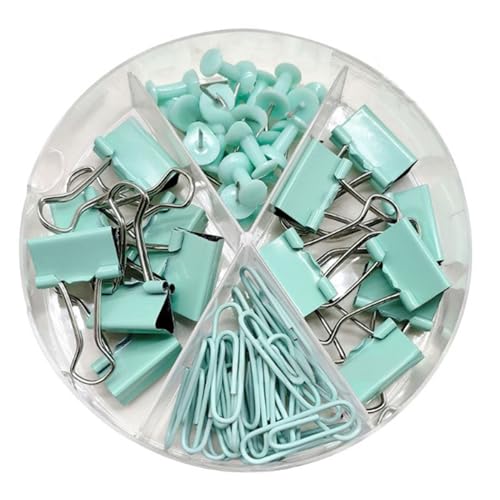 62/116 Stück Multifunktionale Aktenklammern inklusive Büroklammern Binder Clips Pushpins Büro Aktenbinderbedarf Pinnnadeln mit für Wandbilder Metallnägel und Reißzwecken für Korktafel von Morain