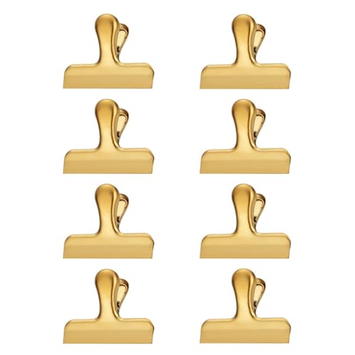8 Stück Edelstahl-Binder-Clips, Aktenklammern, Metallscharnier-Clips, Datei-Papier für Bastelarbeiten, Zeichenbrett, Lebensmittelbeutel, platzsparende Clips von Morain