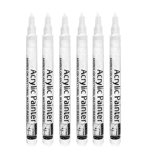 Acryl-Marker, 0,7 mm Spitze, für Stein, Holz, Keramik, Glas, Papier, Leder, Kleidung, Metall, Stein, Kunstbedarf, 6 Stück Acryl-Marker, 0,7 mm Spitze, für Stein, Holz, Keramik, Glas, Papier, Leder, Kleidung, Metall, Stein, Kunstbedarf, 6 Stück von Morain