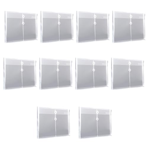 Dokumentenmappe mit Kordelverschluss, Briefgröße, transparent, wasserabweisend, Dokumenten-Organizer, Taschen, Büroordner, 10 Stück Dokumentenmappe mit Kordelverschluss, Briefgröße, transparent, wasserabweisend, Dokumenten-Organizer, Taschen, Büroordner, 10 Stück von Morain
