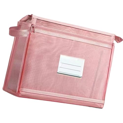 Doppelschichtige Dokumenten-Organizer-Tasche mit Etikettenfenster, transparente Aufbewahrungsbeutel, Dokumentenmappe, 32 x 26 x 6 cm, Nylon, Bleistift-Organizer von Morain