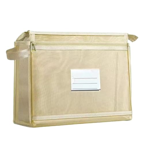Doppelschichtige Dokumenten-Organizer-Tasche mit Etikettenfenster, transparente Aufbewahrungsbeutel, Dokumentenmappe, 32 x 26 x 6 cm, Nylon, Bleistift-Organizer von Morain