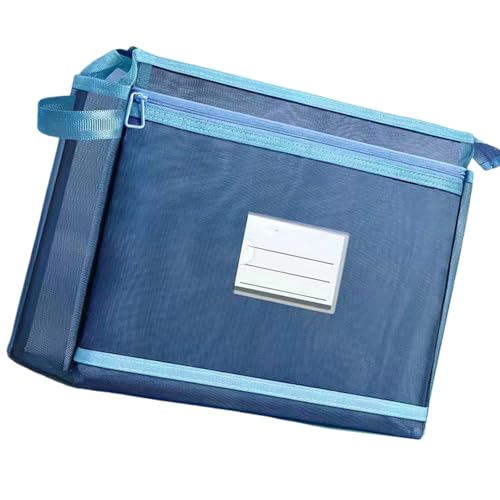 Doppelschichtige Dokumenten-Organizer-Tasche mit Etikettenfenster, transparente Aufbewahrungsbeutel, Dokumentenmappe, 32 x 26 x 6 cm, Nylon, Bleistift-Organizer von Morain