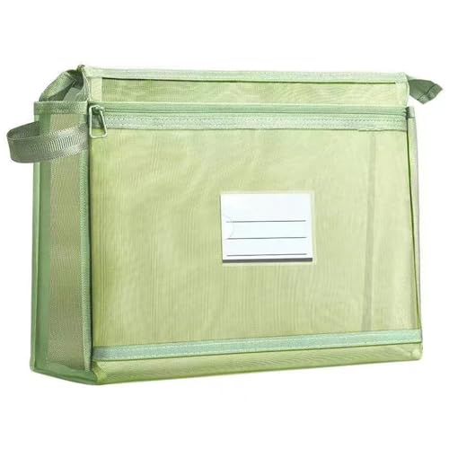 Doppelschichtige Dokumenten-Organizer-Tasche mit Etikettenfenster, transparente Aufbewahrungsbeutel, Dokumentenmappe, 32 x 26 x 6 cm, Nylon, Bleistift-Organizer von Morain