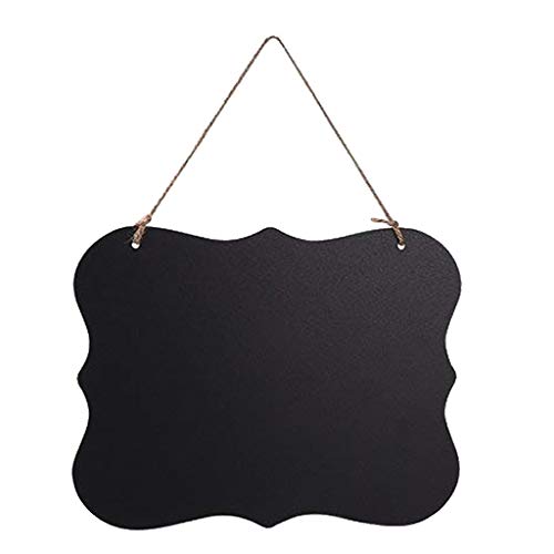 Doppelseitige Kreidetafel-Schilder zum Aufhängen, kleines Memo-Nachrichten-Schild, löschbar, für Hochzeit, Bäckerei, Tafel, Radiergummi-Halter von Morain