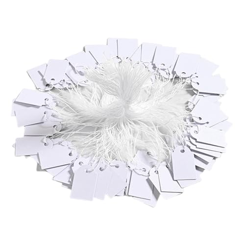 Etiketten mit Schnur, beschreibbare Namensschilder, Papier, zum Aufhängen, 22 x 35 mm, für Schmuck, 500 Stück Etiketten mit Schnur, beschreibbare Namensschilder, Papier, zum Aufhängen, 22 x 35 mm, für Schmuck, 500 Stück von Morain