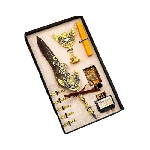 Füllfederhalter-Set, Dip-Stift-Set, Federwachssiegel-Stempel-Kits, Kalligraphie, Kunst, Familie, Freund, Fontänen, Dip-Wachssiegel-Stempel-Kits, Feder für Familie Füllfederhalter-Set, Dip-Stift-Set, Federwachssiegel-Stempel-Kits, Kalligraphie, Kunst, Familie, Freund, Fontänen, Dip-Wachssiegel-Stempel-Kits, Feder für Familie von Morain