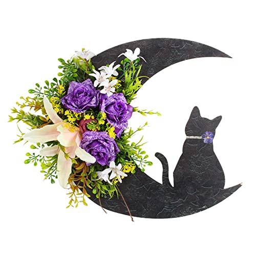 Halloween Mond für Kranz Simulation Hängender Anhänger Herbst für Ernte Festival Fenster Tür Gruselige Halloween Kränze Haustür von Morain