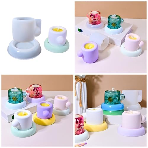 Handgefertigte Kerzenbehälter Schimmel Für Harzschmuckhandwerk Accessoires Dekorative Kerzenhalter Silikon Making Form Silikon Kaffee Kaffee Schimmelpilze von Morain