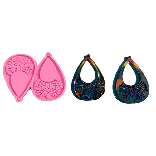 Handgefertigte Ohrringe Epoxidharz Schimmel Ohrhörer Dangler Silikon Schimmel Handwerk Schmuck Pendant Halskette Gusswerkzeug von Morain