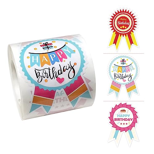 Happy Birthday Aufkleber, unregelmäßige Versiegelung, Aufkleber, Geschenkpapier, Aufkleber für Geburtstagskarten, Umschläge, Lebensmittel, Gläser, Pakete, Flaschen, Dankeschön, Hochzeit, klein, 200 von Morain