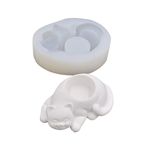 Harzguss Kerzenhalter Silikonformen Für Epoxidharz Schlafen Für Katzen Schmuckstücksbehälter Candy Box Home Tisch Harz Caing Formen Schmuck Schmuck von Morain