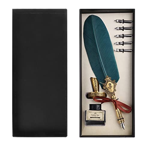 Klassisches Kalligraphie-Federstift-Set, Vintage-Dip-Stift, inklusive 5 Federn, Flasche, Geschenk, Schreibwaren für Studenten, Frauen, Männer, Füllfederhalter zum Schreiben von Kindern Klassisches Kalligraphie-Federstift-Set, Vintage-Dip-Stift, inklusive 5 Federn, Flasche, Geschenk, Schreibwaren für Studenten, Frauen, Männer, Füllfederhalter zum Schreiben von Kindern von Morain