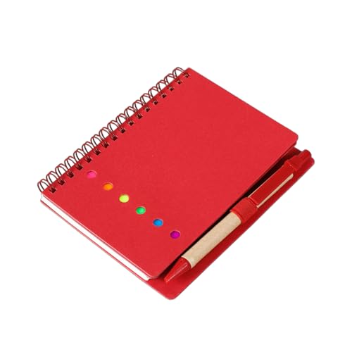 Kleine Notizblöcke mit Spiralbindung, Notizblöcke mit Haftnotizen, farbigen Registern und Seitenmarkierung und Stift im Halter, Studententagebuch, 3 Stück Kleine Notizblöcke mit Spiralbindung, Notizblöcke mit Haftnotizen, farbigen Registern und Seitenmarkierung und Stift im Halter, Studententagebuch, 3 Stück von Morain