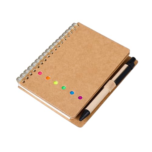 Kleine Notizblöcke mit Spiralbindung, Notizblöcke mit Haftnotizen, farbigen Registern und Seitenmarkierung und Stift im Halter, Studententagebuch, 3 Stück Kleine Notizblöcke mit Spiralbindung, Notizblöcke mit Haftnotizen, farbigen Registern und Seitenmarkierung und Stift im Halter, Studententagebuch, 3 Stück von Morain