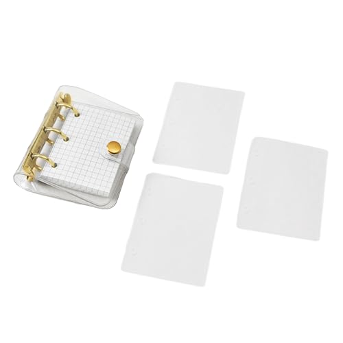 Kleines Notizbuch, transparent, 3 Ringe, lose Blätter, 80 Blatt, gerastert, Taschen-Tagebuch, kleiner Planer, Notizblöcke, Bürobedarf Kleines Notizbuch, transparent, 3 Ringe, lose Blätter, 80 Blatt, gerastert, Taschen-Tagebuch, kleiner Planer, Notizblöcke, Bürobedarf von Morain