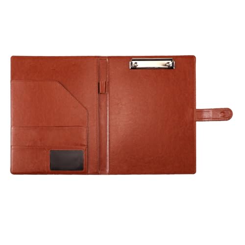 Konferenzmappe aus PU-Leder mit Klemmbrett, mehrere Taschen, Kartenhalter, Stiftschlitz, Klemmbrett, Business-Dokumentenmappe, Dokumentenhalter von Morain
