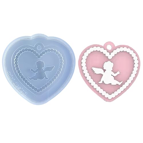 Liebt Engelstar Schlüsselbund Schimmel Silikon Anhänger Schimmel Ohrring Ornament Epoxidharz Guss Schmuck Making Handwerk von Morain