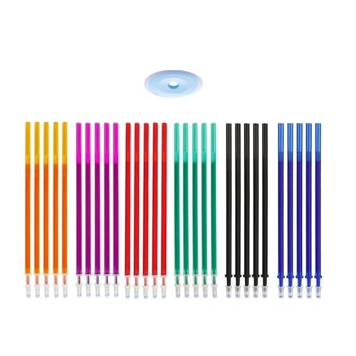 Löschbare Kugelschreiberminen, verschiedene Farben, radierbare Gelminen, 0,5 mm, feine Spitze zum Schreiben, Notizen, Tagebuch, mit Radiergummi, 30/45 Stück von Morain