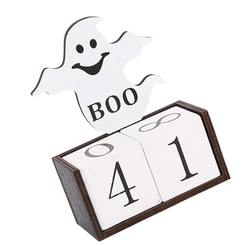 Mehrzweck-Countdown-Kalender für Halloween, Party, Atmosphäre, Holz, mit manueller Datumsanpassung, für jedes Alter, Schule, Halloween-Zubehör von Morain