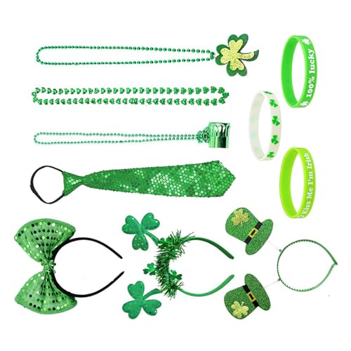 Morain Glitzerndes Haarreif, Kleeblatt, Foto-Requisiten, lustige Halskette, Stirnband, Party, Blingbling Karaoke-Party, Haarreifen, Kobold, Kobold, Kobold, Outfit von Morain
