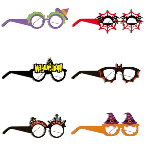 Morain Halloween-Papierbrille, lustige Halloween-Partybrille, Hexe, Fledermaus, Kürbisrahmen, Halloween-Dekorationen, Geschenk, Hexe, Fledermaus, Kürbis-Rahmen Morain Halloween-Papierbrille, lustige Halloween-Partybrille, Hexe, Fledermaus, Kürbisrahmen, Halloween-Dekorationen, Geschenk, Hexe, Fledermaus, Kürbis-Rahmen von Morain