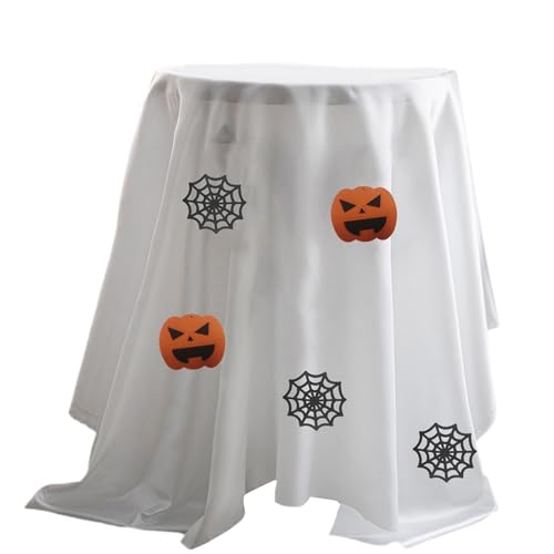 Morain Polyester-Tischdecke mit Halloween-Kürbisse, leicht zu reinigen, Feier-Tischdecke für verschiedene Anlässe, Tischdecke von Morain