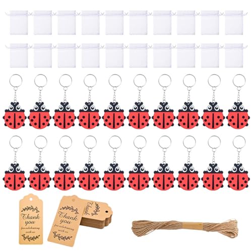 Morain Schlüsselanhänger in Marienkäferform, leuchtende Farben, realistische Details, für Kinder, Partygeschenke und Heimdekorationen, 20 Stück Morain Schlüsselanhänger in Marienkäferform, leuchtende Farben, realistische Details, für Kinder, Partygeschenke und Heimdekorationen, 20 Stück von Morain
