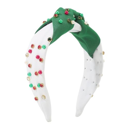 Morain Stirnbänder, mit Schmucksteinen besetzte Weihnachts-Stirnbänder, Perlen, Kopfbedeckung, Haarreif für Weihnachten, Kopfschmuck, Kostümparty-Zubehör von Morain