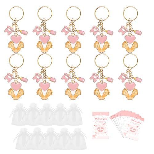 Morain Unverzichtbares Partyzubehör für Babypartys, Fußabdruck, Schlüsselanhänger-Set mit Organza-Beuteln und Dankeskarte für Party Morain Unverzichtbares Partyzubehör für Babypartys, Fußabdruck, Schlüsselanhänger-Set mit Organza-Beuteln und Dankeskarte für Party von Morain