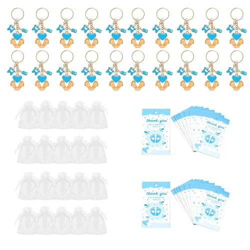 Morain Unverzichtbares Partyzubehör für Babypartys, Fußabdruck, Schlüsselanhänger-Set mit Organza-Beuteln und Dankeskarte für Party Morain Unverzichtbares Partyzubehör für Babypartys, Fußabdruck, Schlüsselanhänger-Set mit Organza-Beuteln und Dankeskarte für Party von Morain