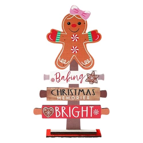 Morain Wiederverwendbarer Weihnachtsbaum, Lebkuchenmann, Holzschnitzerei, Ornament für Tischdisplay und saisonales Heim-Styling, familienfreundlicher Urlaub, Holzfigur Morain Wiederverwendbarer Weihnachtsbaum, Lebkuchenmann, Holzschnitzerei, Ornament für Tischdisplay und saisonales Heim-Styling, familienfreundlicher Urlaub, Holzfigur von Morain
