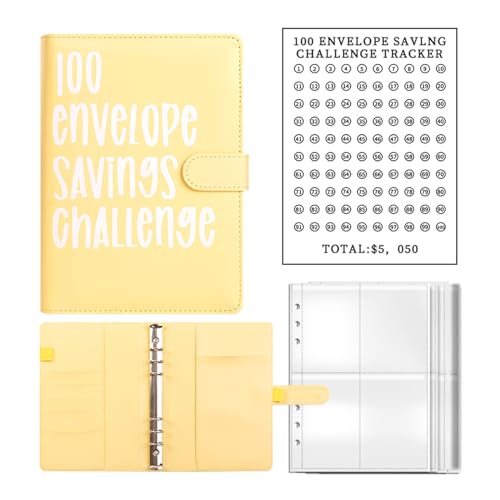 Nachfüllbarer Budget-Ordner mit Geldumschlägen und 1–100 nummerierten Aufklebern, Budgetplaner, Binder, Tagebuch zum Sparen von Geld, Liebe, Herausforderung von Morain