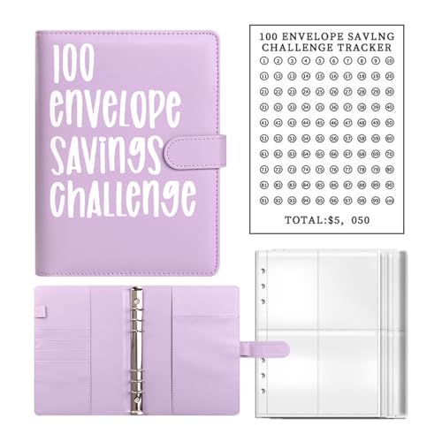Nachfüllbarer Budget-Ordner mit Geldumschlägen und 1–100 nummerierten Aufklebern, Budgetplaner, Binder, Tagebuch zum Sparen von Geld, Liebe, Herausforderung von Morain